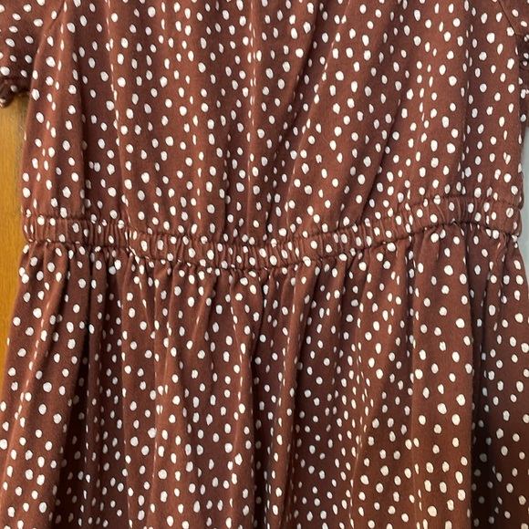 CARTERS UEC Girls Size 7 Brown White Polka Dot Tiered Midi Dress - Picture 9 of 13